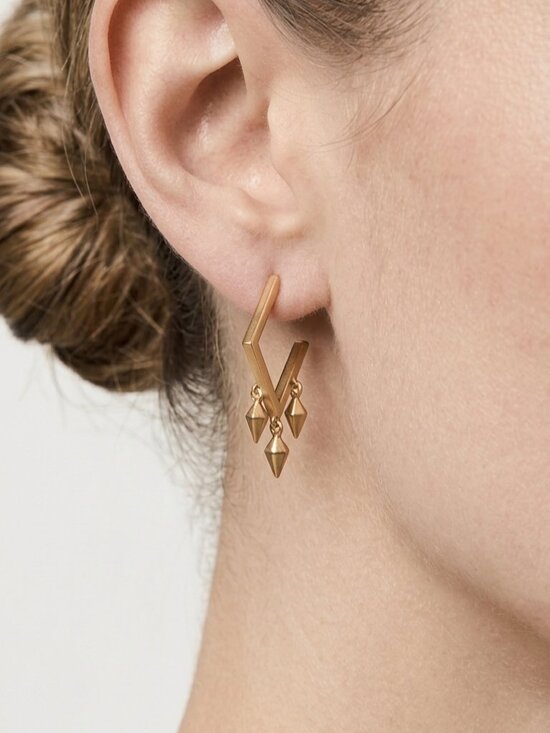 Maison Birks Jewelry - Maison Birks 18K Yellow Gold Geometric Drop Earrings